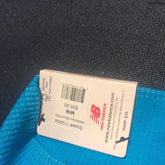 NWT NEW BALANCE Medium Impact Sports Bra Style #112004 Aquarius Blue M/M - Picture 7 of 8